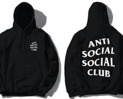 ANTI SOCIAL FRONT BACK BLACK HOODIES