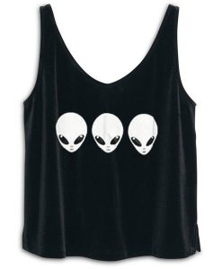 Alien wide v neck blackTank Top