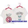 BEST FRIENDS CUP AND DONAT  CROP SHIRTS