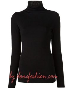 Black Long Sleeve Turtle neck Tshirts