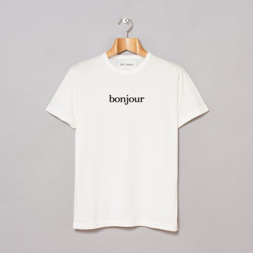 Bonjour white T Shirt