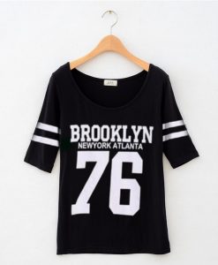 Brooklyn New Yok Atlanta 76 Black Tees