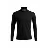 CUT HERE TURTLE NECK BLACK LONG SHIRTS