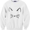 Cat White Sweatshirt