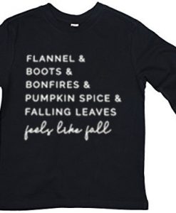 FEEL LIKE FALL BLACK LONG T SHIRTS