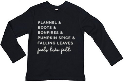 FEEL LIKE FALL BLACK LONG T SHIRTS