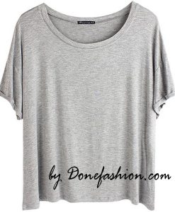 Female Wide neck Grey Tees