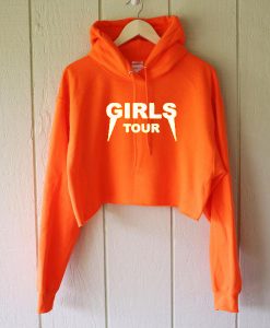 Girls Tours Orange Crop Hoodie