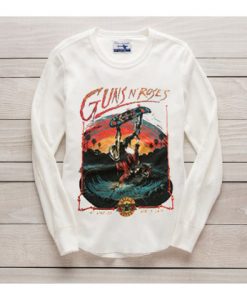 Guns N Roses white long sleve tee