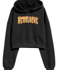 Heartache Croped Black Hoodie