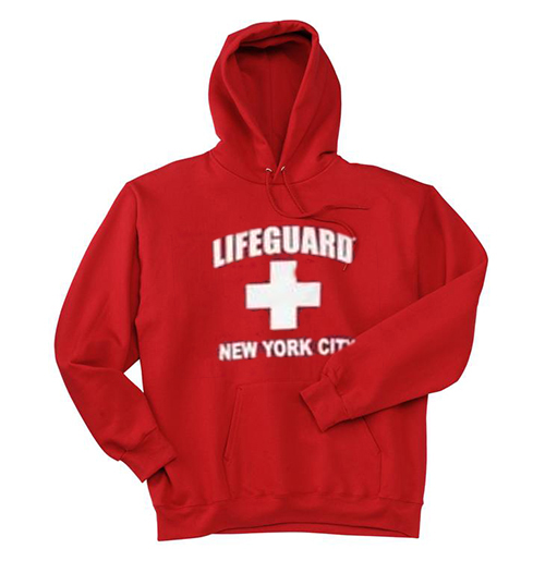 red hoodie lifeguard