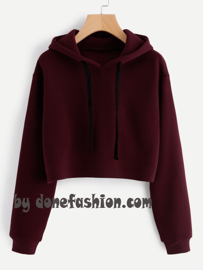 long sleeve cropped hoodie