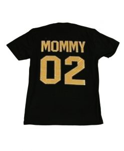 Mommy 02 Golden Black Back Tees