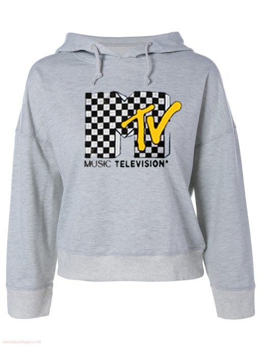 Mtv Grey Croped Hoodie