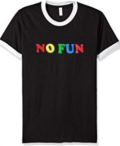 No Fun Unisex adult black white ringerTess