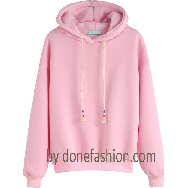 pink plain hoodie