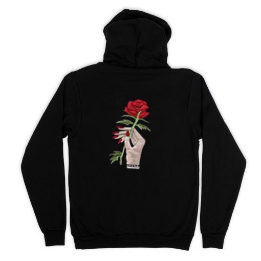 Red Rose Black  Back Hoodies