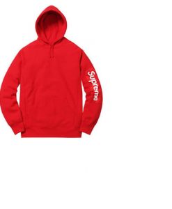 Red Supreme Sleve Hoodie Red