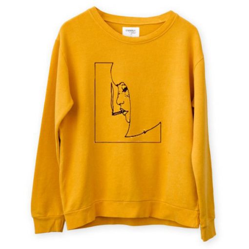 Smoking Girl Yellow Sweatshirt