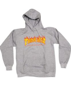 Thraser Grey Flames Hoodies