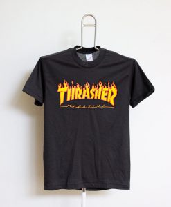 Thrasher Flame Logo Black T-Shirt