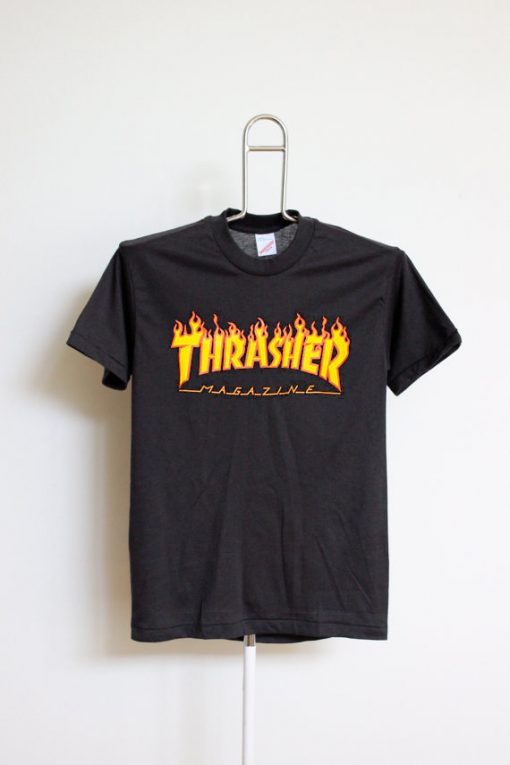 Thrasher Flame Logo Black T-Shirt