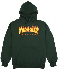 Thrasher  Flame Magazine Green Hoodie