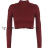 Turtle Neck Ribbed Crop Top