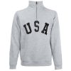 USA Half Zipper Grey Sweatshirts