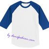 Unisex Blue Ringer  Baseball Tee White