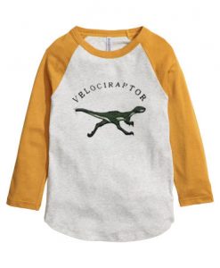 Velociratptor Baseball Mustard Colour T Shirts