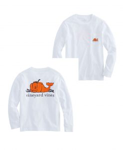 Vineyard Pumkin Pocket Long Sleve white Tees