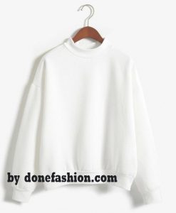 White Turtle Neck White Sweatshirts