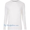 White ribbed slim fit long sleeve T-shirt