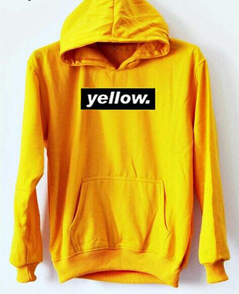 yellow hoodie blue jeans