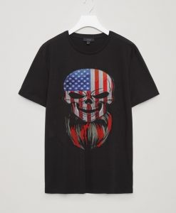 black hagnSkull American Flag T Shirter shirt