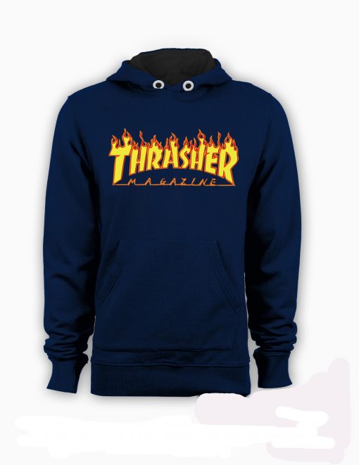 blue trasher hoodie