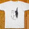 cat white and black white Tees