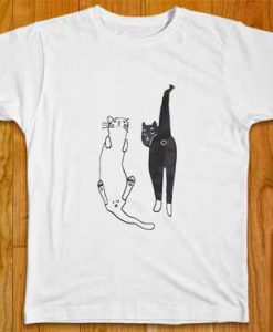 cat white and black white Tees