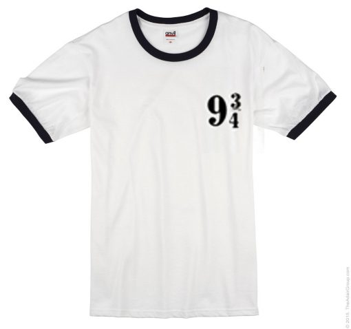 nine three per four white ringer tees