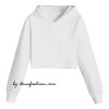 white  Cropped Hoodie