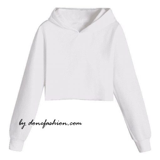 white  Cropped Hoodie