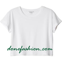 white shoft Crop Top Shirts