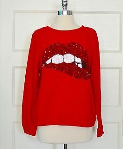 wide lips sweater red sweater