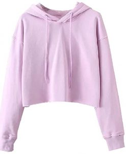 light purple crop hoodie