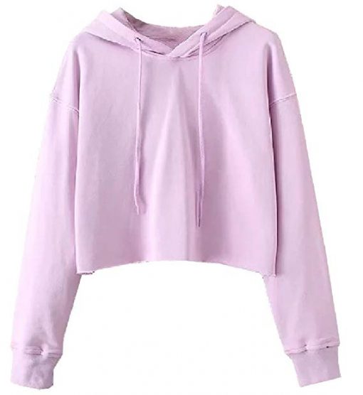 light purple crop hoodie