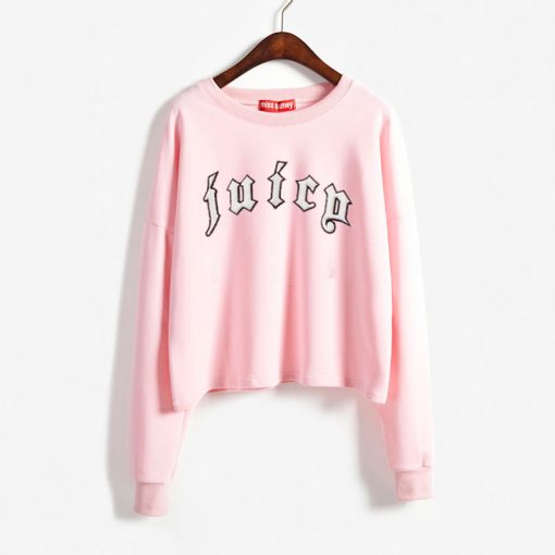 JUICE PINK CROP SWEATSHIRTS