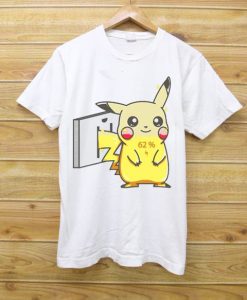 PIKACHU CHARGING WHITE TEES