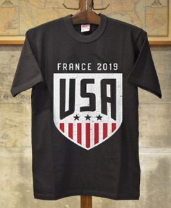 USA france 2019 Black T shirts