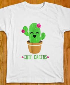 BEAUTY CUTE CACKTUS WHITE TEES